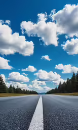 an empty road with an arrow painted on the road