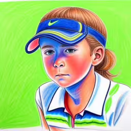 a child with an ad for nike has drawn her picture on paper