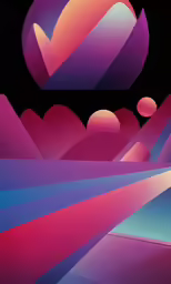 an artistic background featuring colorful shapes on black