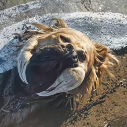 an image of a dog that is in the water