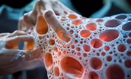 a woman has some type of plastic object on her shoulder