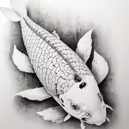 a fish made out of leaves floating on the water