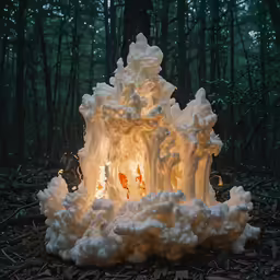 this is a fake tree in the woods