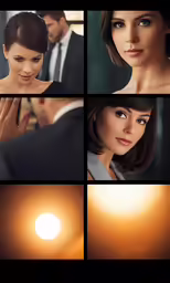 there are four pictures of a person in different positions