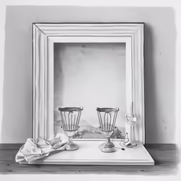 an image of some kind of artwork with a mirror