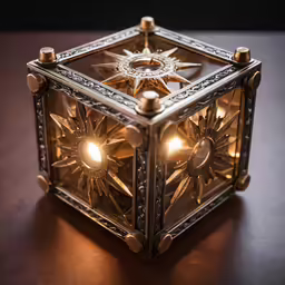 the light in the cube appears to have been built from small metal parts