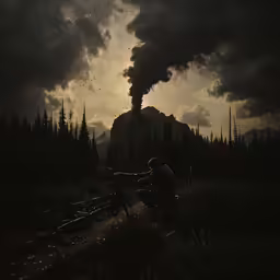 an image of smoke coming out of a large plume of smoke