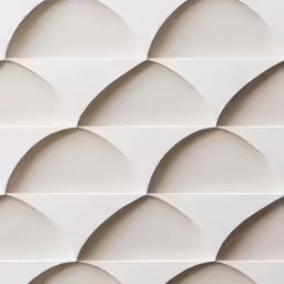 a white wall with arches on it and white background