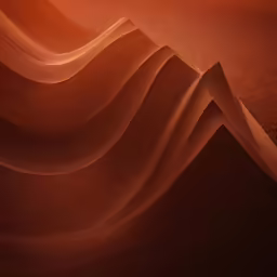 a very large and smooth red wave in the desert