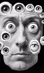 the weird looking head is made out of eyes