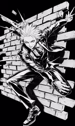 a drawing of the young trunks with his arms outstretched
