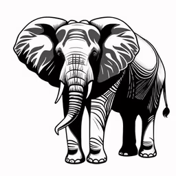 a picture of an elephant in the picture,the large elephant is standing with two tusks on it