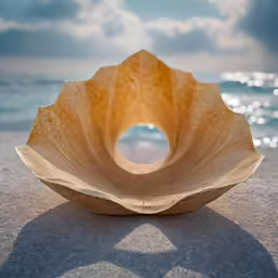 a large shell shaped object on a beach