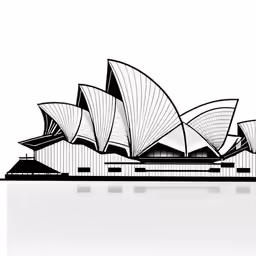 a drawing of the sydney opera building
