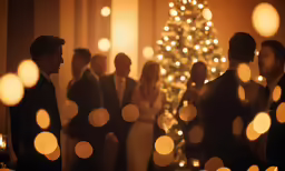 people are dressed up for a formal function