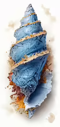 a piece of blue art that is painted with acrylic paint
