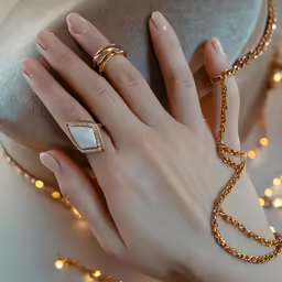 a person holding a ring with some jewelry