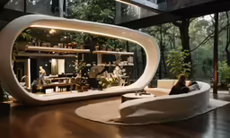 modern living room with an unusual furniture arrangement