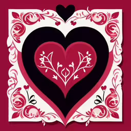 an artistic heart has flowers and leaves on it,a valentine