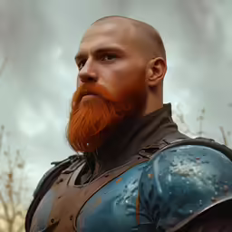 a man in costume with red beard and a very nice suit