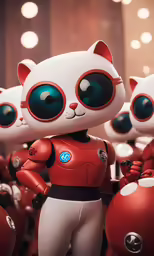 the big eyes and big head are on this red robot
