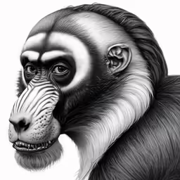 the drawing shows a face of an animal