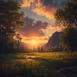 the sun is going down in a beautiful sky