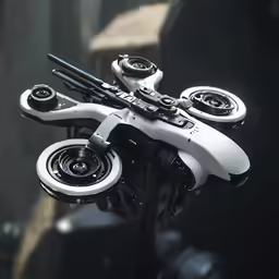 the rear end of a bicycle with four wheels and a handlebars