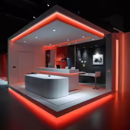 the lighting covers the interior of this office