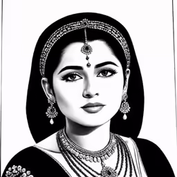 an image of an indian woman in a dress and jewelry