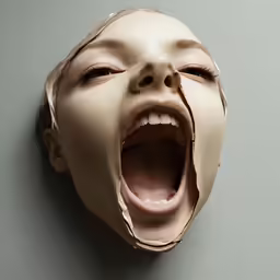 a kid in plasters making a face with their mouth open