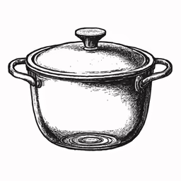 an illustration of a pot with handles