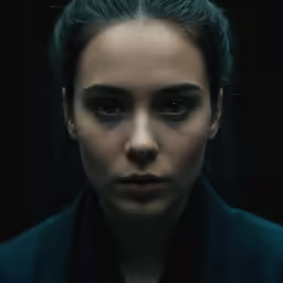 a young woman is looking off to the side