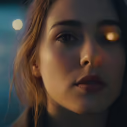 a close up of a person with yellow eyes