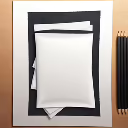 a piece of paper and two sheets of paper on a table