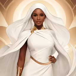 an african american woman in a white wedding dress