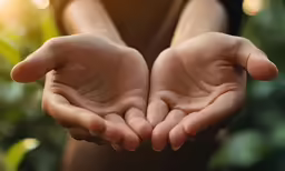 two hands that have cupped in the air
