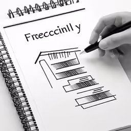 a person holding a marker over a note pad