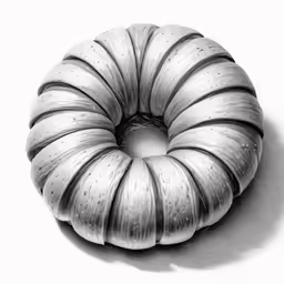 a round shaped silver object with dots