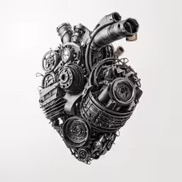 an engine in the shape of a heart