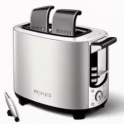 a close up view of two toasters