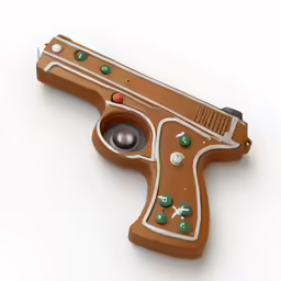 an automatic toy gun from the 80s, with the keys missing