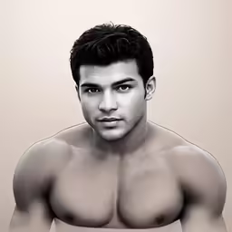 a shirtless man with no shirt on his chest