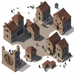 an image of a building structure in low poly