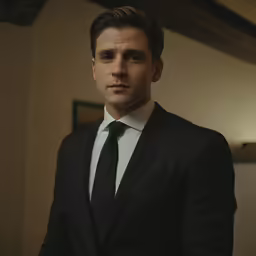 a man in a suit is posing for a photograph