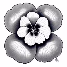 a large flower in black and white with a long stem,an flower with leaves and petals