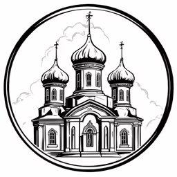 the cathedral with steeple and cross on it