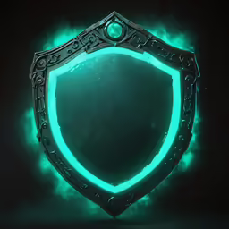 a glowing shield with some fog on it