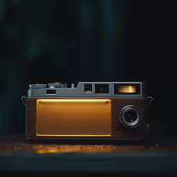 an antique camera on a wooden table