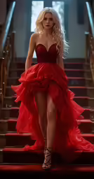 an image of a woman that is walking up the stairs